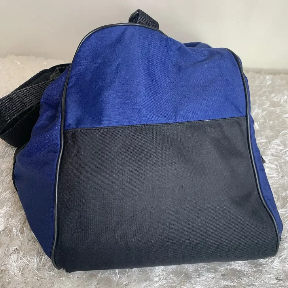 Y2K Vintage Nike Blue Black Colorblock Duffel Bag 22 x 11 x 12.5